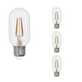 T14 5W Dimmable Clear Filament LED Light Bulb with E26 Base, 3000K, 450 Lumens, 4-Pack