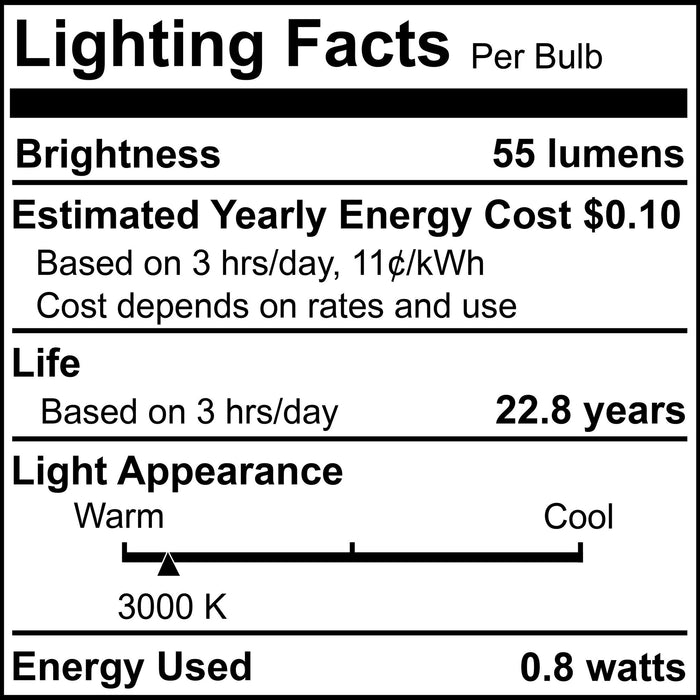 T3 0.8W Non-Dimmable Clear Filament LED Light Bulb with FESTOON Base, 3000K, 55 Lumens, 24V, 4-Pack