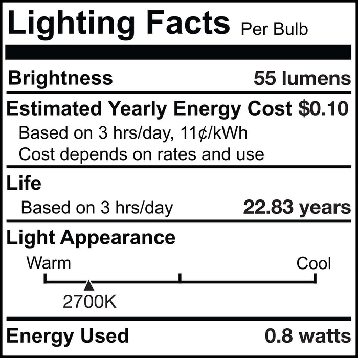 T3 0.8W Non-Dimmable Clear LED Light Bulb with FESTOON Base, 2700K, 55 Lumens, 24V, 3-Pack