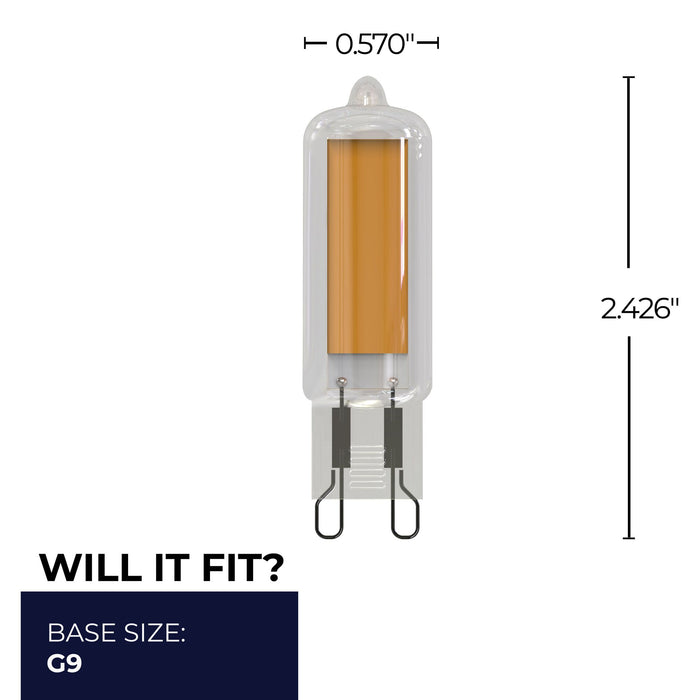 T4 3.5W Dimmable Clear Filament LED Light Bulb with G9 Base, 3000K, 300 Lumens, 4-Pack