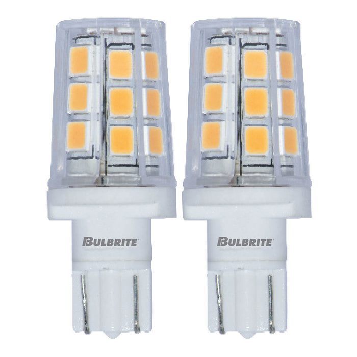 T5 2.5W Dimmable Clear LED Light Bulb with WEDGE Base, 3000K, 230 Lumens, 12V, 2-Pack
