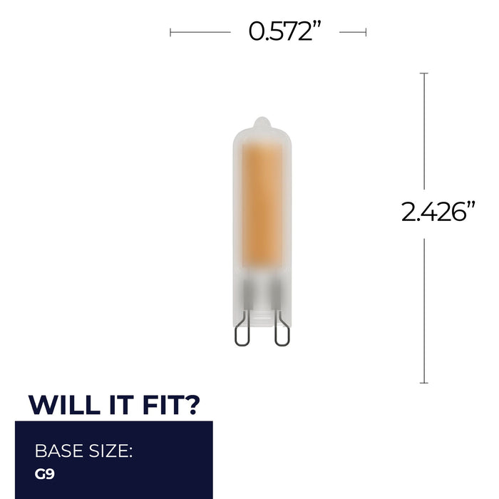 T5 3.5W Dimmable Frost Filament LED Light Bulb with G9 Base, 2700K, 300 Lumens, 4-Pack