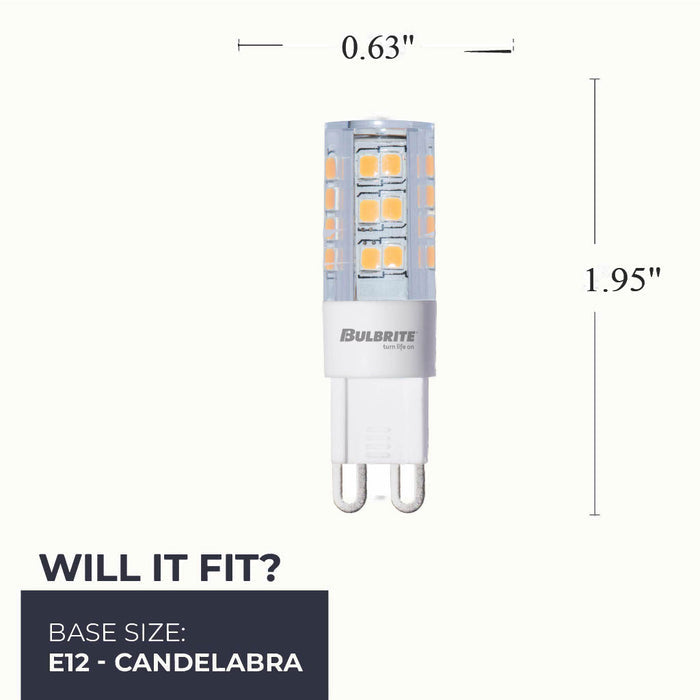 T5 3.5W Non-Dimmable Clear LED Light Bulb with G9 Base, 2700K, 330 Lumens, 3-Pack