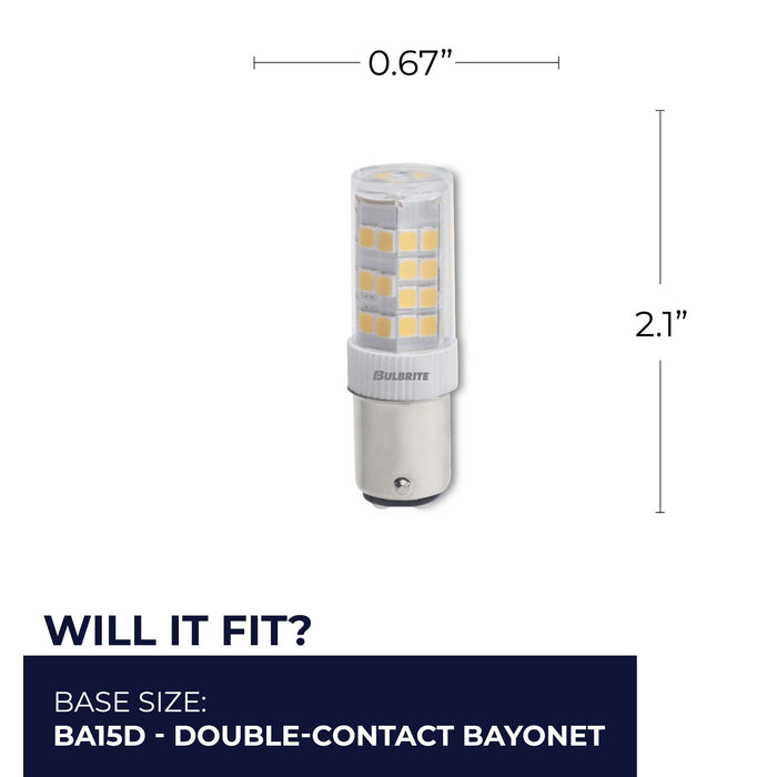 T5 4.5W Dimmable Frost LED Light Bulb with BA15d Base, 2700K, 400 Lumens, 3-Pack