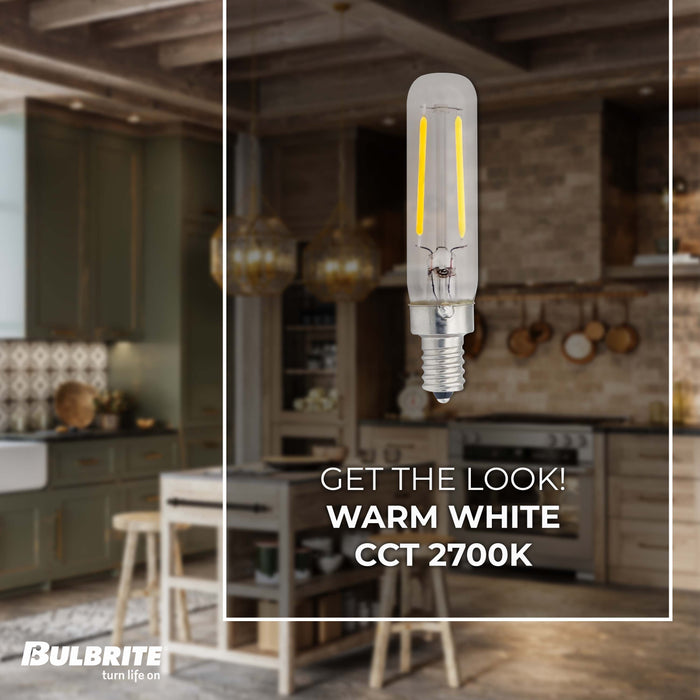 T6 2.5W Dimmable Clear Filament LED Light Bulb with E12 Base, 2700K, 250 Lumens, 6-Pack