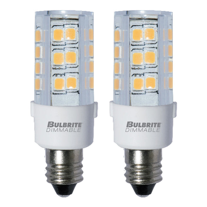 T6 4.5W Dimmable Clear LED Light Bulb with E11 Base, 3000K, 400 Lumens
