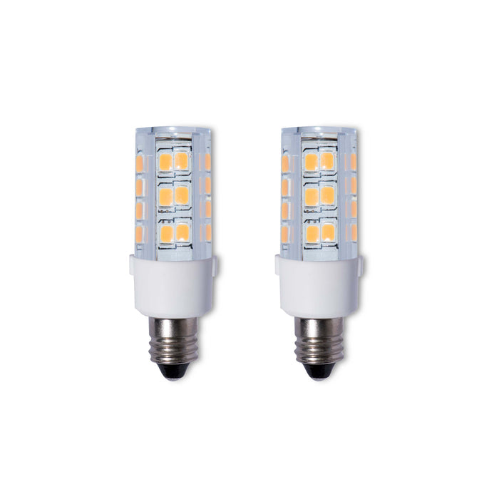 T6 4.5W Dimmable Clear LED Light Bulb with E12 Base, 2700K, 400 Lumens, 2-Pack