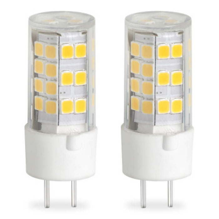 T6 4.5W Dimmable Clear LED Light Bulb with GY6.35 Base, 2700K, 400 Lumens, 2-Pack