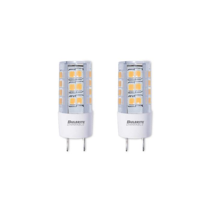T6 4.5W Dimmable Clear LED Light Bulb with GY8 Base, 2700K, 400 Lumens, 2-Pack