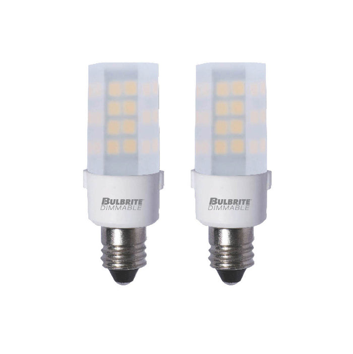 T6 4.5W Dimmable Frost LED Light Bulb with E11 Base, 2700K, 340 Lumens, 2-Pack