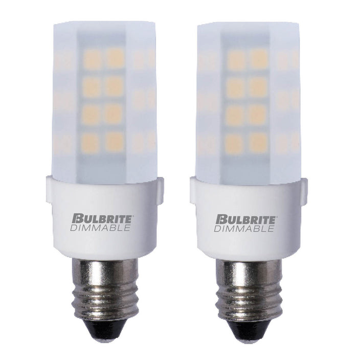 T6 4.5W Dimmable Frost LED Light Bulb with E12 Base, 2700K, 340 Lumens, 2-Pack