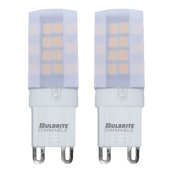 T6 4.5W Dimmable Frost LED Light Bulb with G9 Base, 3000K, 340 Lumens, 2-Pack