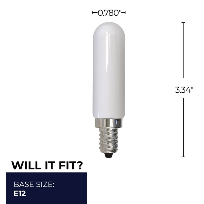 T6 4.5W Dimmable Milky Filament LED Light Bulb with E12 Base, 2700K, 400 Lumens, 4-Pack