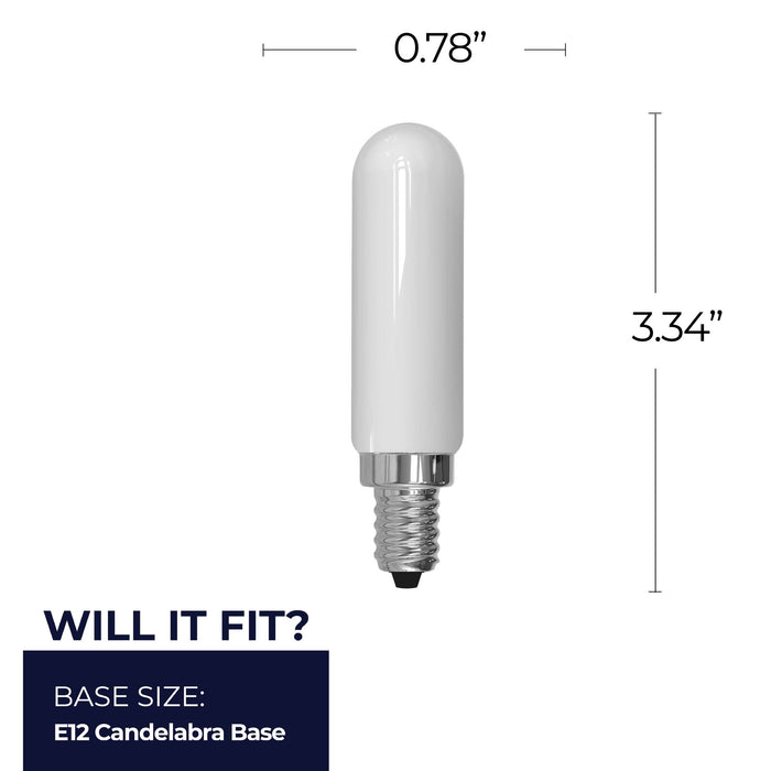 T6 4.5W Dimmable Milky Filament LED Light Bulb with E12 Base, 5000K, 450 Lumens, 4-Pack