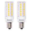 T6 5W Dimmable Clear Filament LED Light Bulb with E12 Base, 3000K, 550 Lumens, 2-Pack