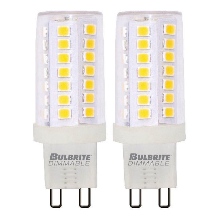T6 5W Dimmable Clear LED Light Bulb with G9 Base, 2700K, 550 Lumens, 2-Pack