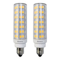 T6 6.5W Dimmable Clear LED Light Bulb with E11 Base, 3000K, 700 Lumens, 2-Pack