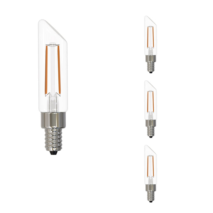 T6SL 4W Dimmable Clear Filament LED Light Bulb with E12 Base, 2700K, 400 Lumens, 4-Pack