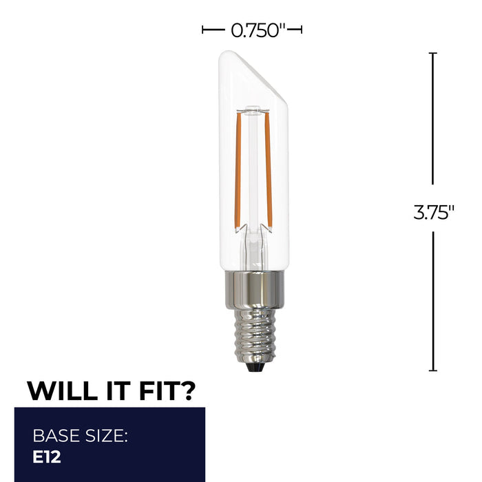 T6SL 4W Dimmable Clear Filament LED Light Bulb with E12 Base, 3000K, 400 Lumens, 4-Pack