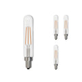 T8 4.5W Dimmable Clear Filament LED Light Bulb with E12 Base, 2700K, 450 Lumens, 4-Pack