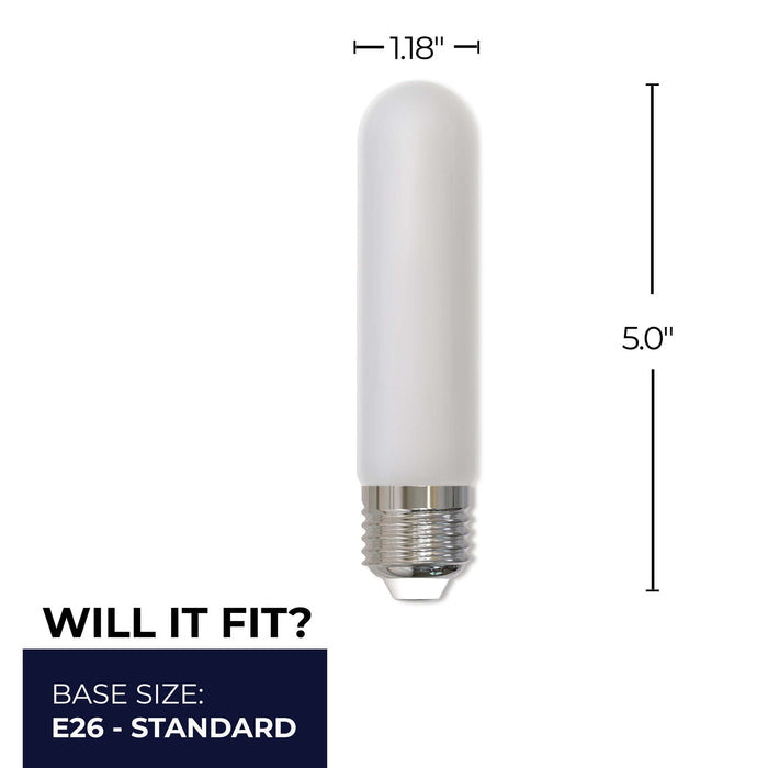 T9 5'' 5W Dimmable Frost Filament LED Light Bulb with E26 Base, 2700K, 450 Lumens, 4-Pack