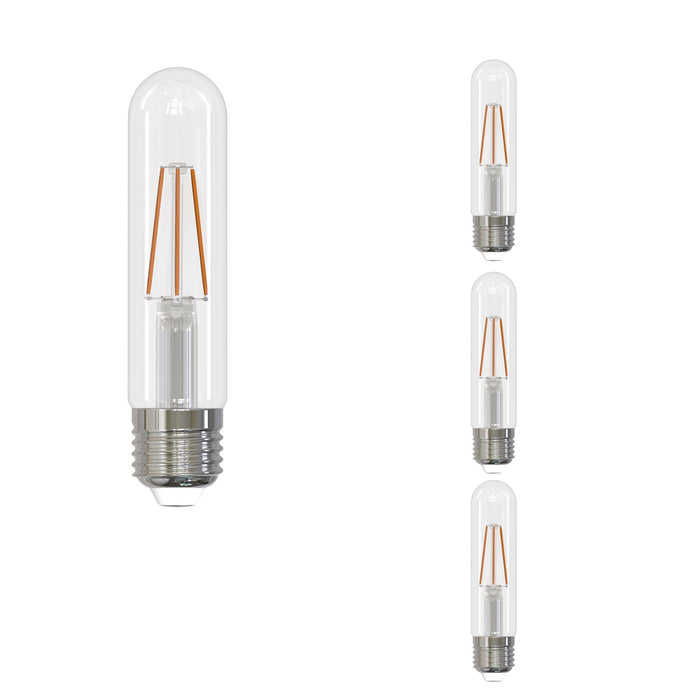 T9 5-inch 5W Dimmable Clear Filament LED Light Bulb with E26 Base, 3000K, 500 Lumens, 4-Pack