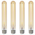 T9 5W Dimmable Amber Filament LED Light Bulb with E26 Base, 2100K, 250 Lumens, 4-Pack