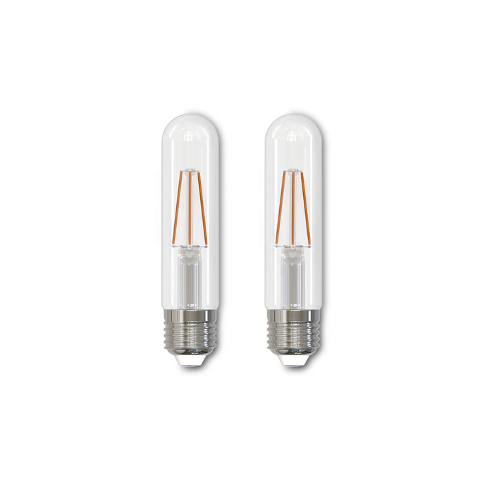 T9 5W Dimmable Clear Filament LED Light Bulb with E26 Base, 2700K, 400 Lumens, 2-Pack