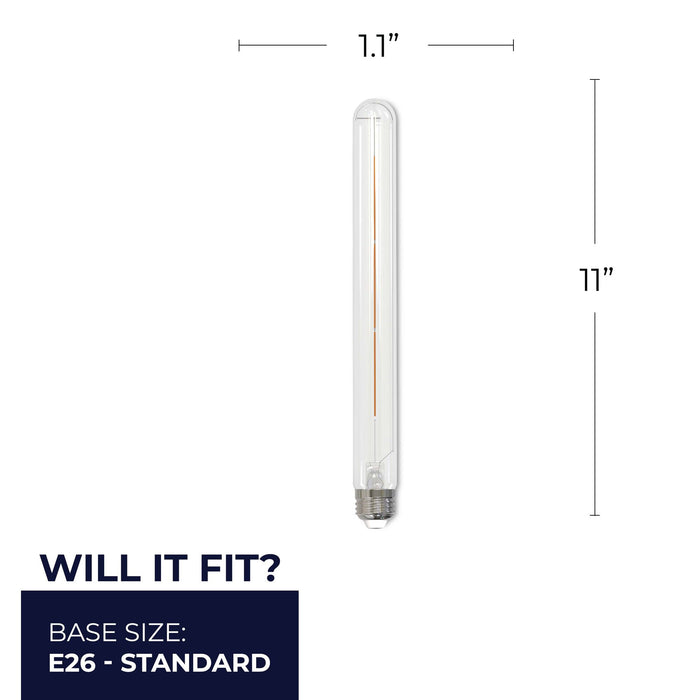 T9 5W Dimmable Clear Filament LED Light Bulb with E26 Base, 2700K, 450 Lumens, 2-Pack