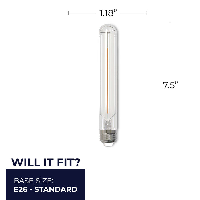 T9 5W Dimmable Clear Filament LED Light Bulb with E26 Base, 3000K, 250 Lumens, 4-Pack