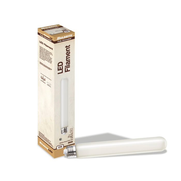 T9 7.5'' 5W Dimmable Frost Filament LED Light Bulb with E26 Base, 3000K, 300 Lumens, 4-Pack
