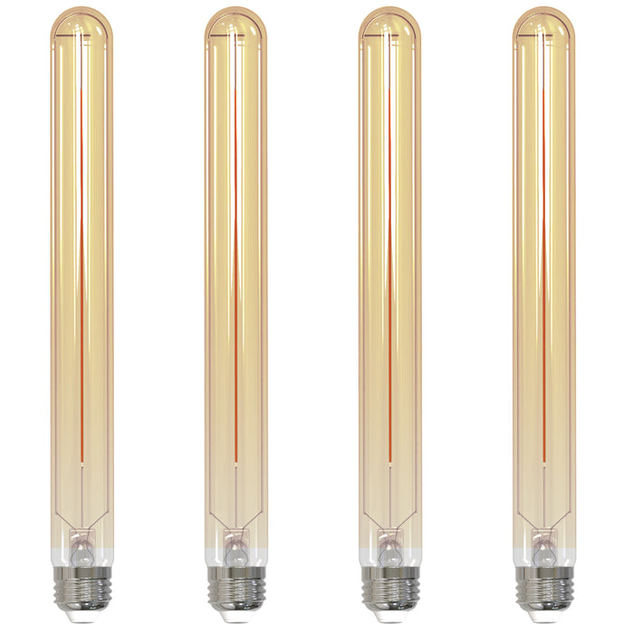 T9L 5W Dimmable Amber Filament LED Light Bulb with E26 Base, 2100K, 300 Lumens, 4-Pack