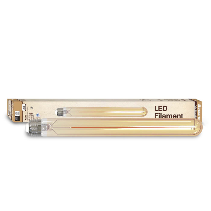 T9L 5W Dimmable Amber Filament LED Light Bulb with E26 Base, 2100K, 300 Lumens, 4-Pack