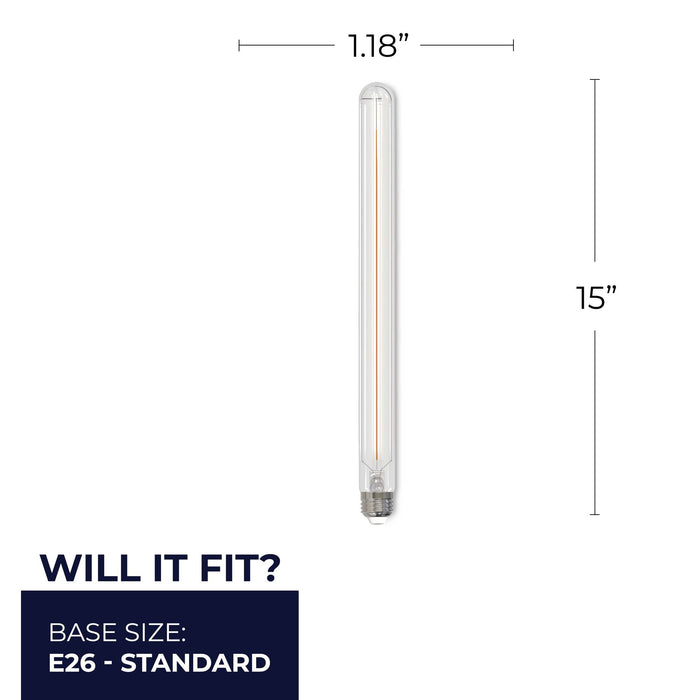 T9L 5W Dimmable Clear Filament LED Light Bulb with E26 Base, 2700K, 400 Lumens, 4-Pack