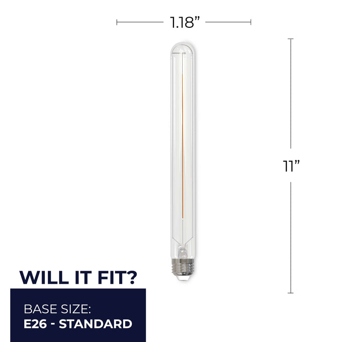 T9L 5W Dimmable Clear Filament LED Light Bulb with E26 Base, 3000K, 500 Lumens, 4-Pack