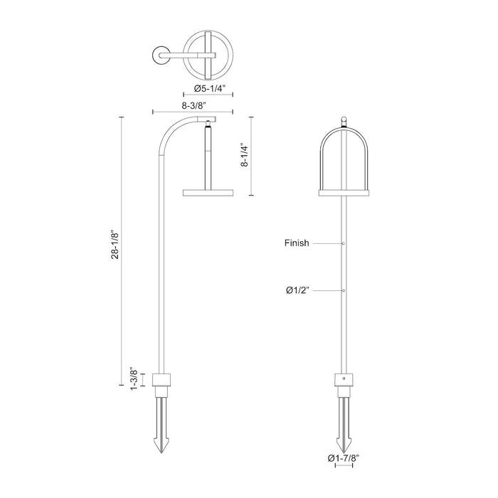 Trek 28-in Aluminum Outdoor Path Light
