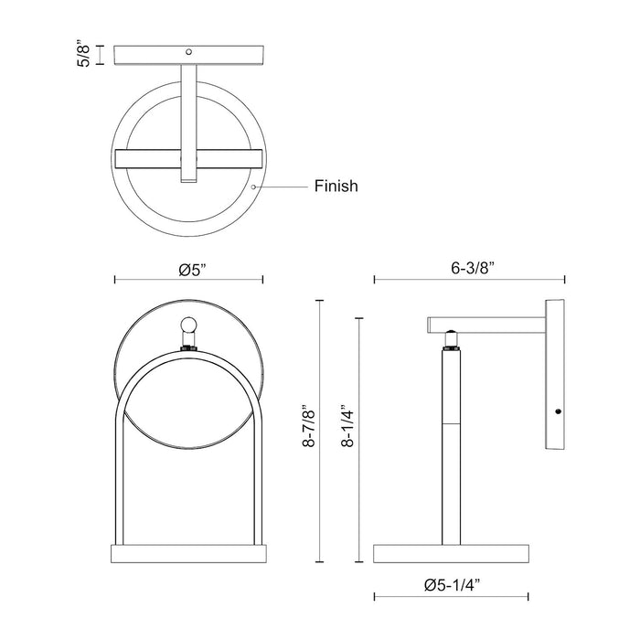 Trek 5-in Steel Outdoor Wall Sconce