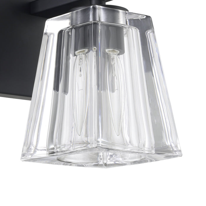 Valentin 4-inch 1-light Matte Black Vanity Light with Clear Pressed Glass Shade