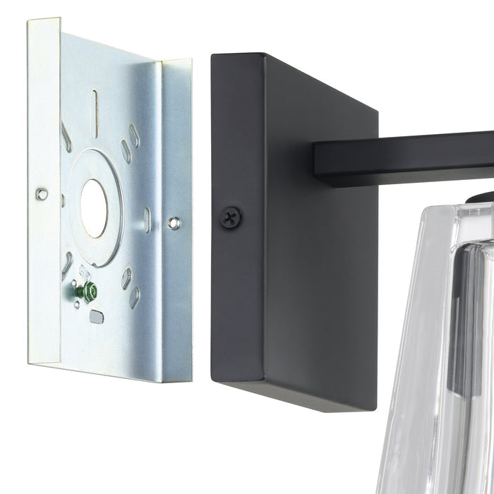 Valentin 4-inch 1-light Matte Black Vanity Light with Clear Pressed Glass Shade