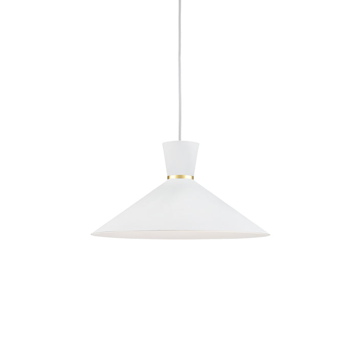 Vanderbilt 16-in Gold-Accented Aluminum Dome Pendant