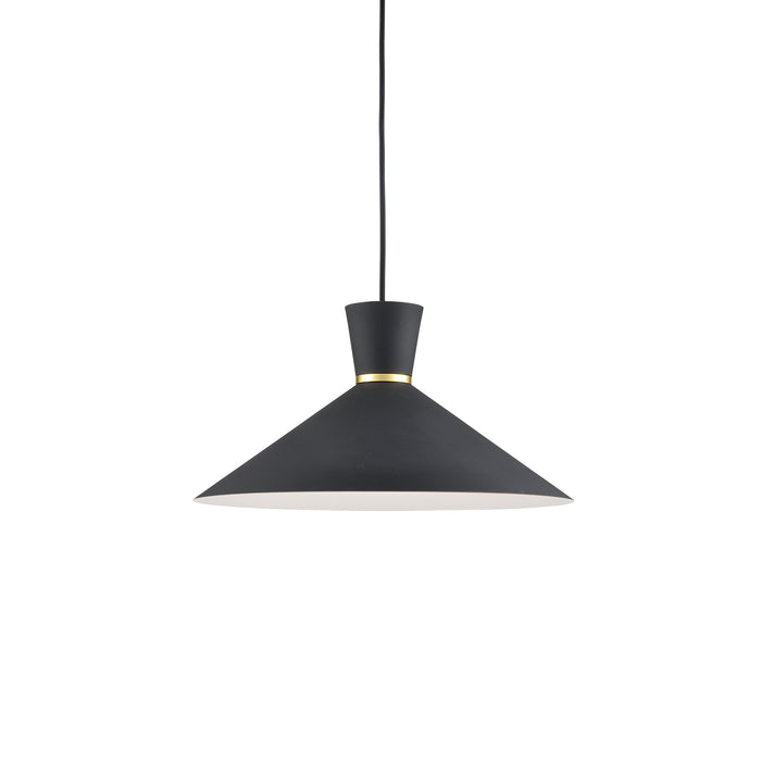 Vanderbilt 16-in Gold-Accented Aluminum Dome Pendant