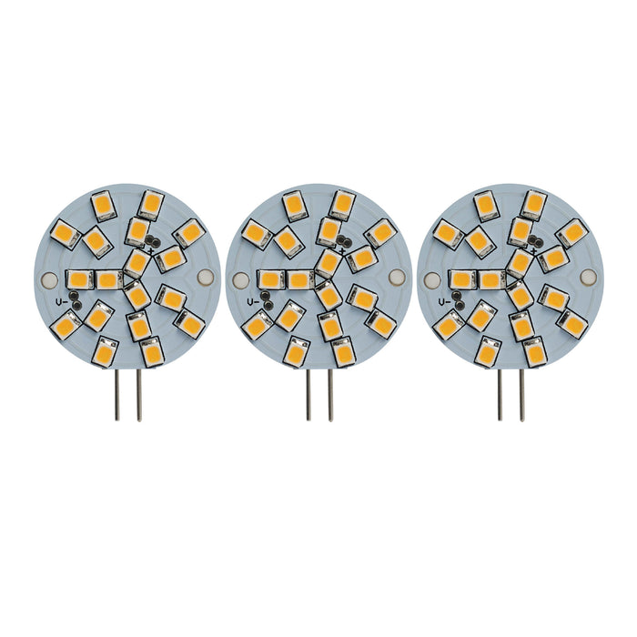 WAFER 2.8W Non-Dimmable LED Light Bulb with G4 Base, 2700K, 280 Lumens, 12V, 3-Pack