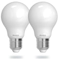 Warm Dims A19 9W Dimmable Milky Filament LED Light Bulb with E26 Base, 3000K-1800K, 800 Lumens, 2-Pack