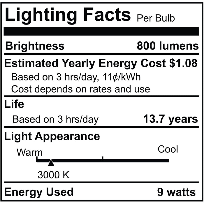 Warm Dims A19 9W Dimmable Milky Filament LED Light Bulb with E26 Base, 3000K-1800K, 800 Lumens, 2-Pack