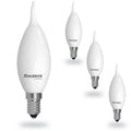 Warm Dims CA10 5W Dimmable Milky Filament LED Light Bulb with E12 Base, 3000K-1800K, 500 Lumens, 4-Pack