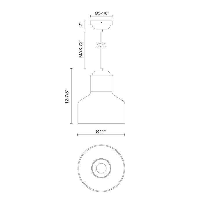 Westlake 11-in Steel Pendant