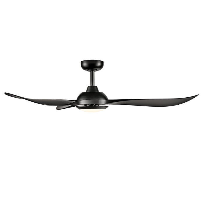 Wynleaf 52'' 3 Blades Matte Black Led indoor & Outdoor DC Ceiling Fan With Wall Control